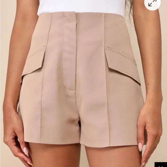 Lulus tan high waisted shorts - Picture 2 of 3